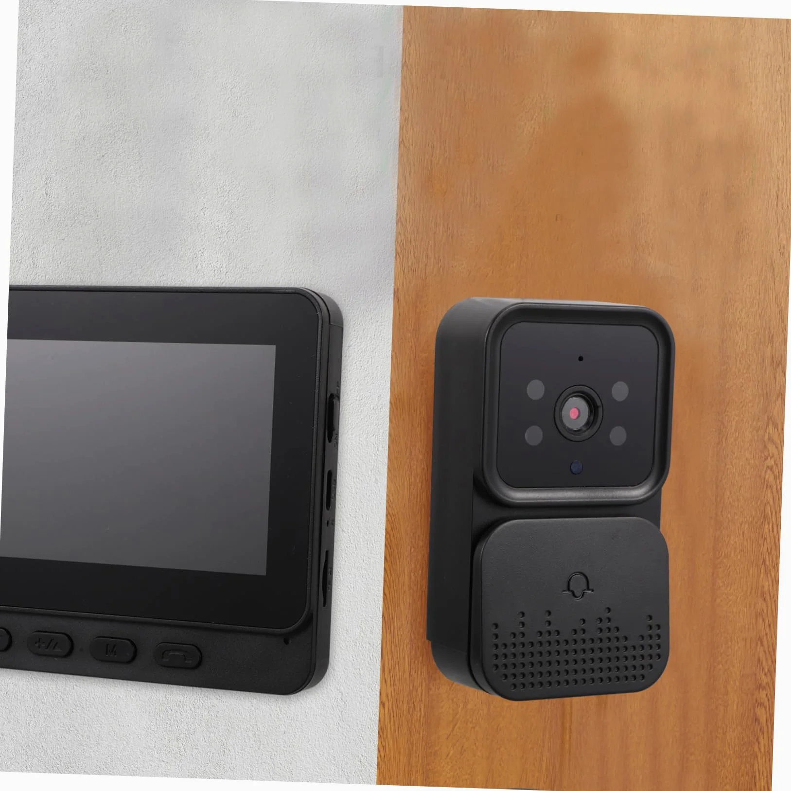 Mikikit Videocitofono con Campanello Wireless Nero con Schermo 4, 3 | Video Monitoring, Comunicazione Bidirezionale, Plastica ed Elettronica, Uso Domestico Remoto