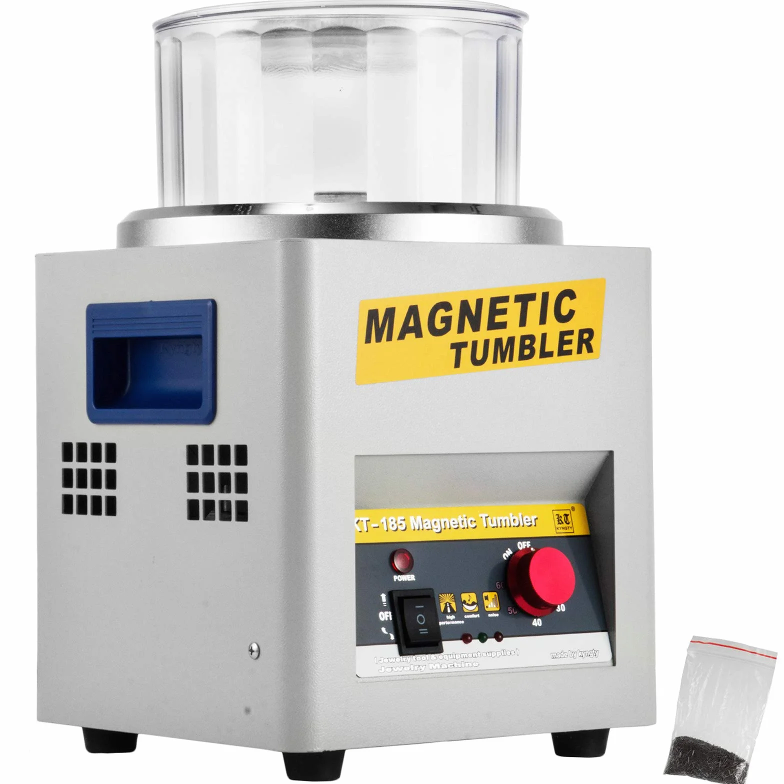 VEVOR Lucidatrice Magnetica per Gioielli 180mm Tamburo Rotante 2000 RPM Rotazione Bidirezionale