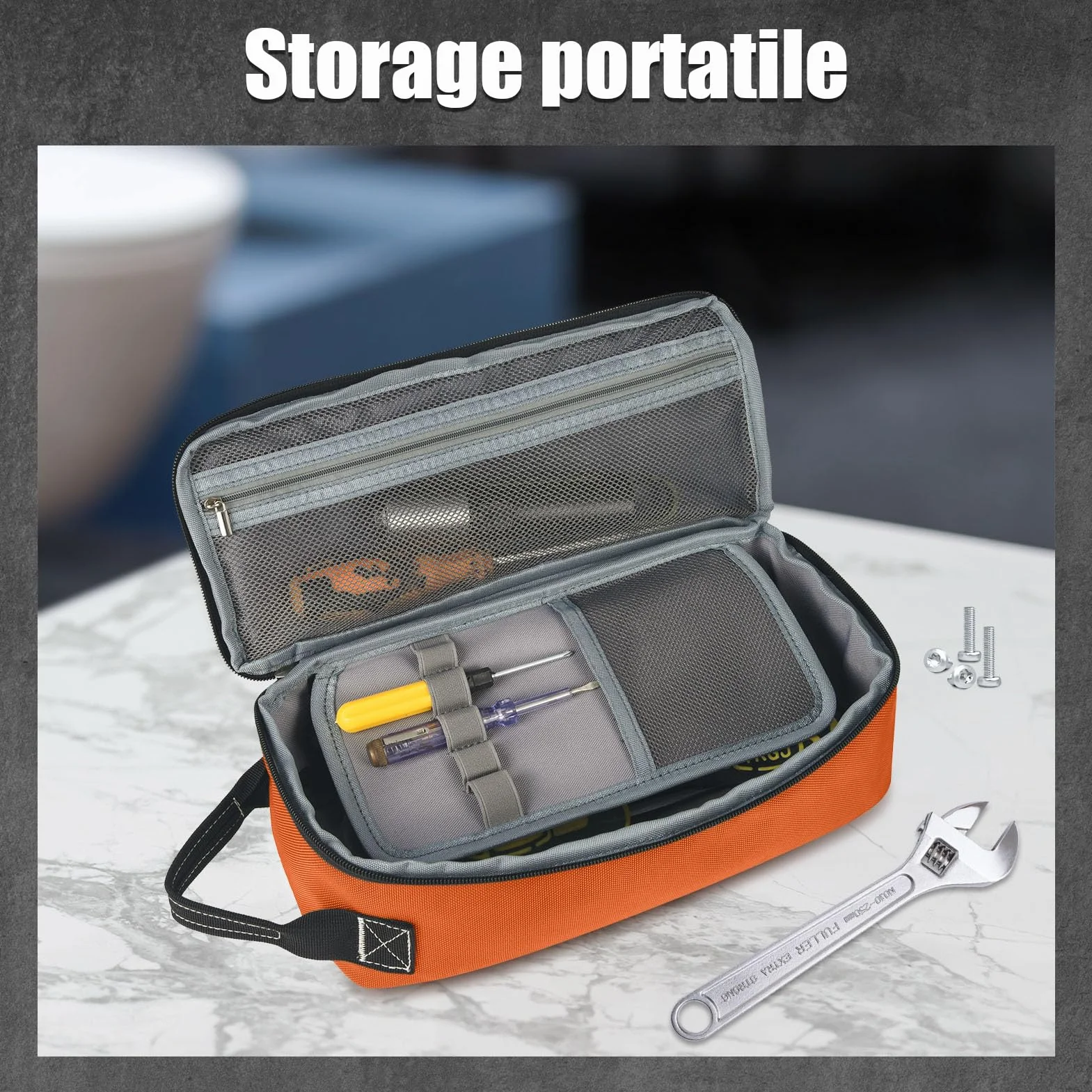Borsa portautensili tattica, piccola borsa per attrezzi, set organiser impermeabile, antistrappo, per artigiani, elettricisti, meccanici e lavori di riparazione per bicicletta, moto, fai da te