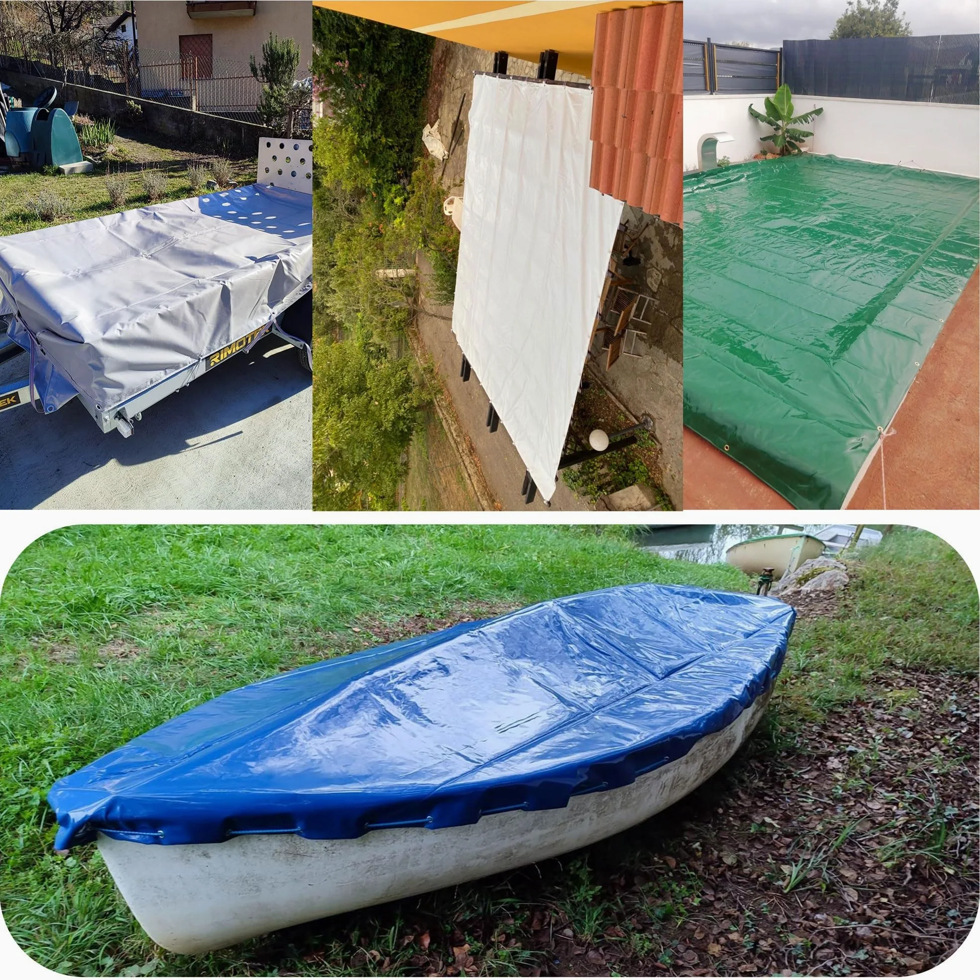 YANFEILI Telone Rinforzato,2x2.5m 520g/m² telo PVC con Occhielli telo in tessuto e protettivo,telone rinforzato occhiellato verde