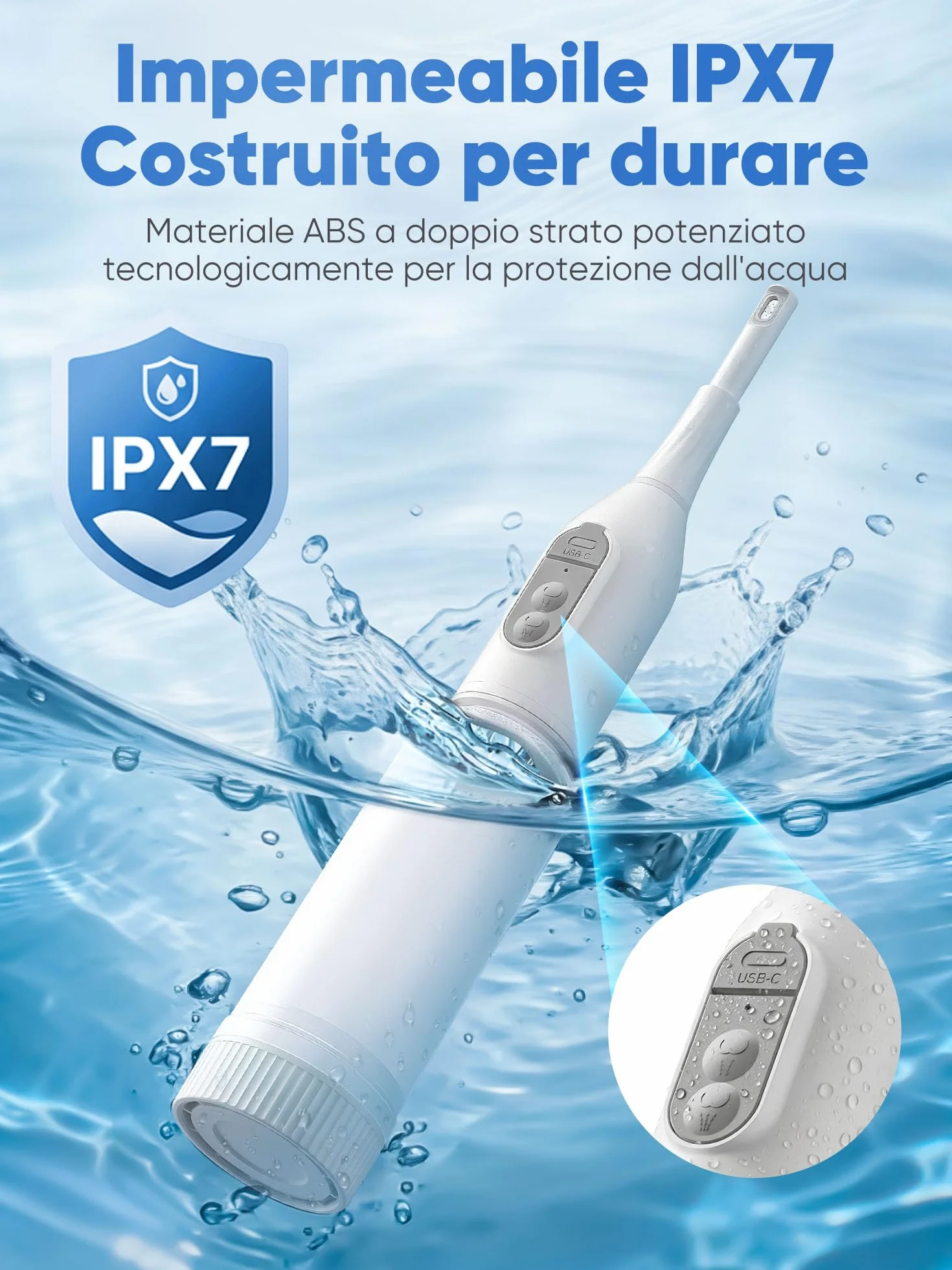 SANEWE Bidet Portatile Elettrico IPX7 2 Modalità di Spruzzo Regolazione Pressione
