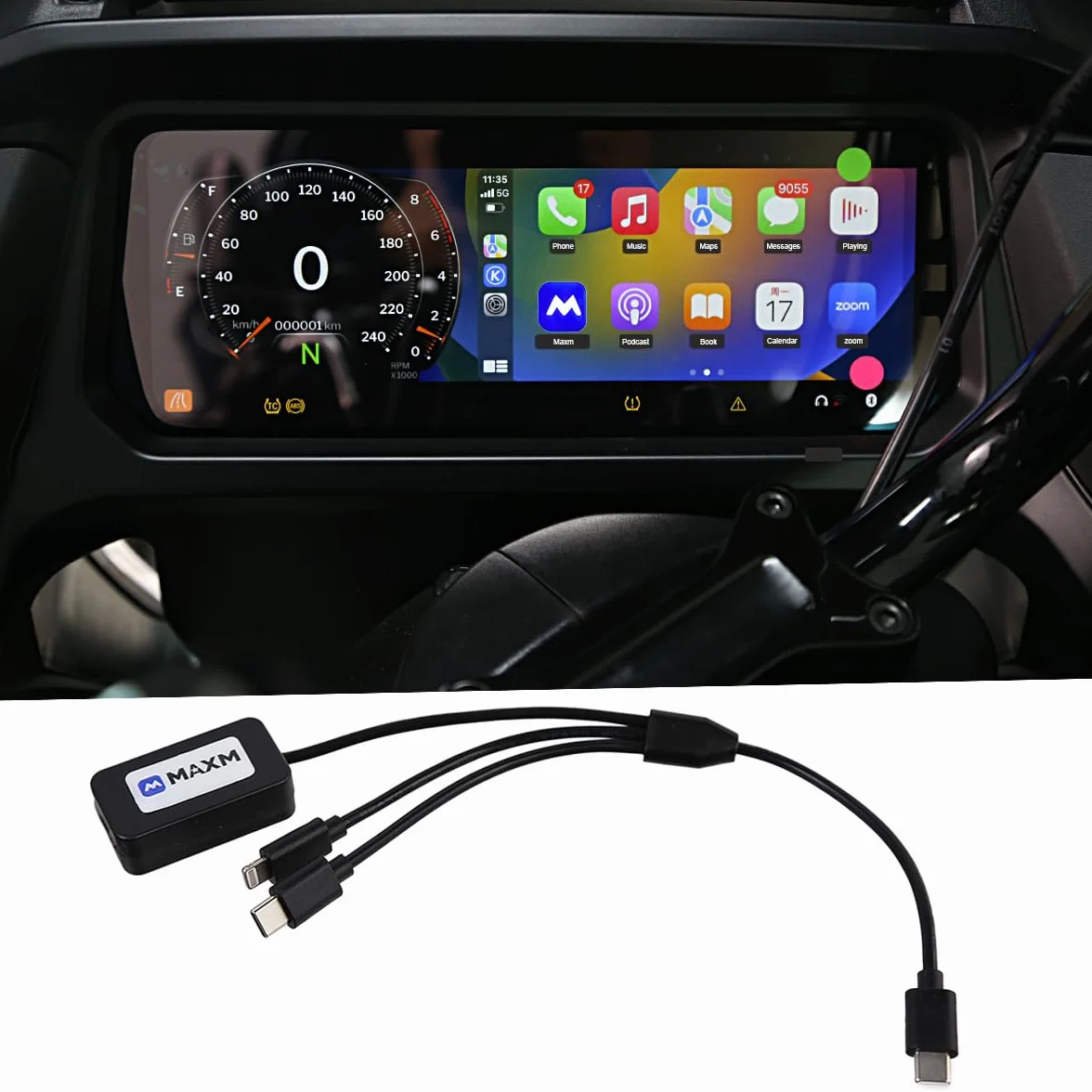 Adattatore wireless CarPlay per moto compatibile con Harley Touring 117 121 Street Road Glide FLHX FLTR 2024 2025 2026 (2023-2026)