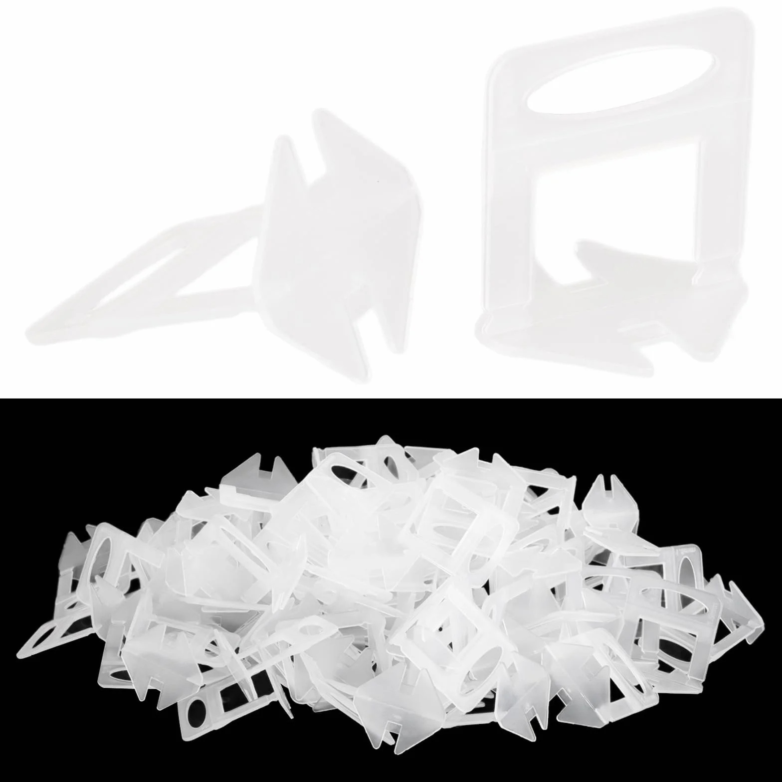AKOLAFE 500 pezzi sistema di livellamento per piastrelle, 1,5 mm, in PVC, plastica, 36 mm, larghezza delle fughe, altezza delle piastrelle, 38 mm, strumento per la posa delle pietre