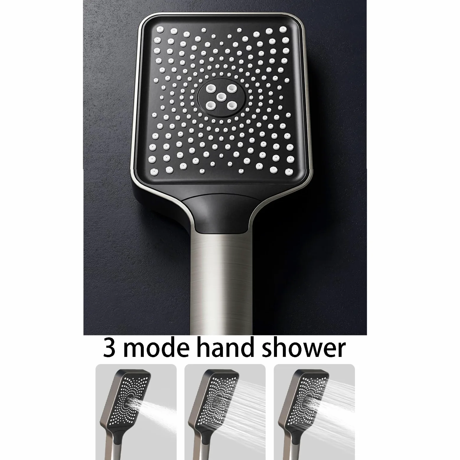 Set Rubinetto Doccia Systemtatic con Display della Temperatura, 4 funzioni, soffione a Pioggia da 12", doccetta, spruzzatore per Bidet, beccuccio per Vasca, Grigio Canna di Fucile