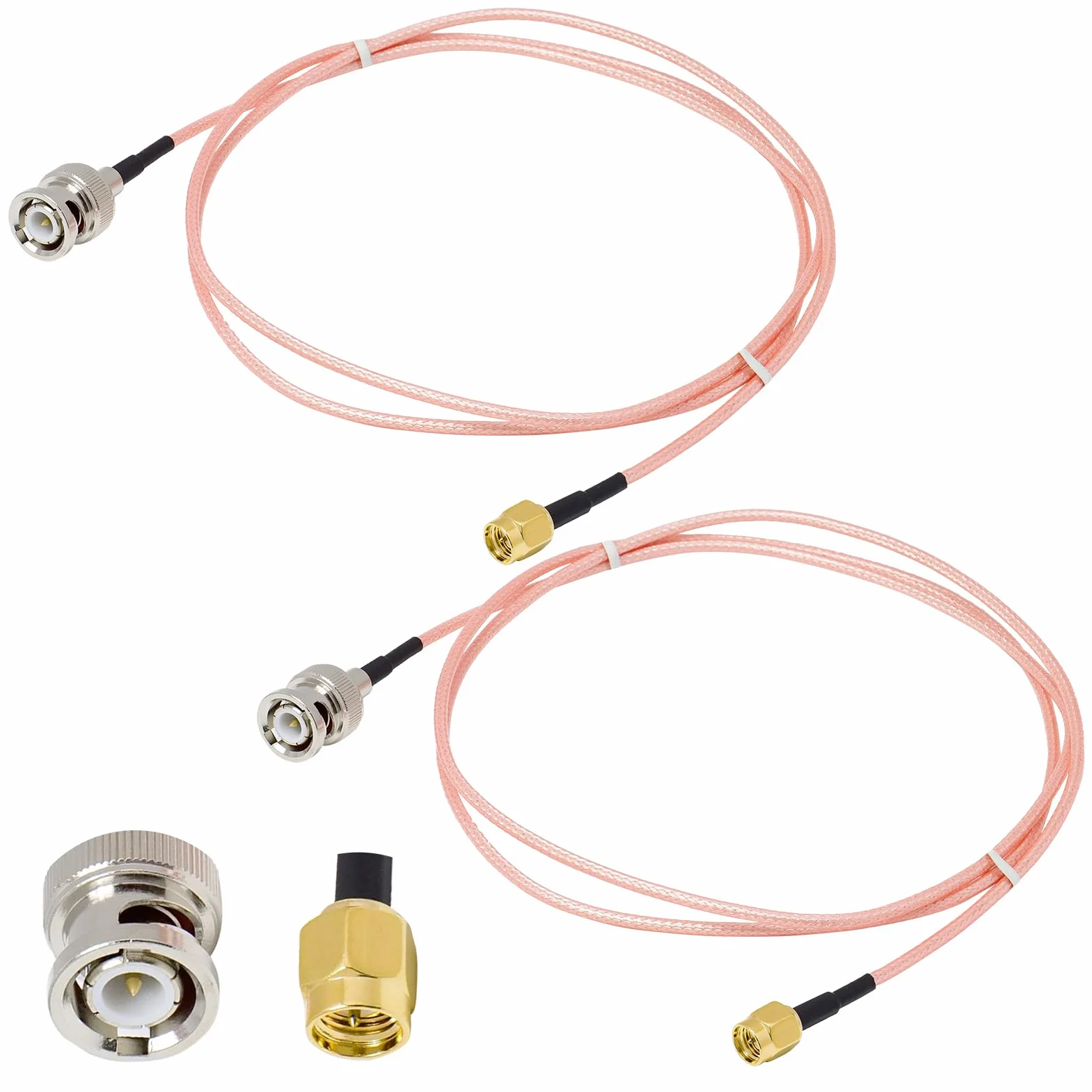 Cavo da SMA a BNC, 1 metro, confezione da 2 pezzi, SMA maschio a BNC, cavo da 1 m, 50 ohm, RG316, cavo coassiale per antenne, dispositivi LAN wireless, radio WiFi, antenna esterna e radio