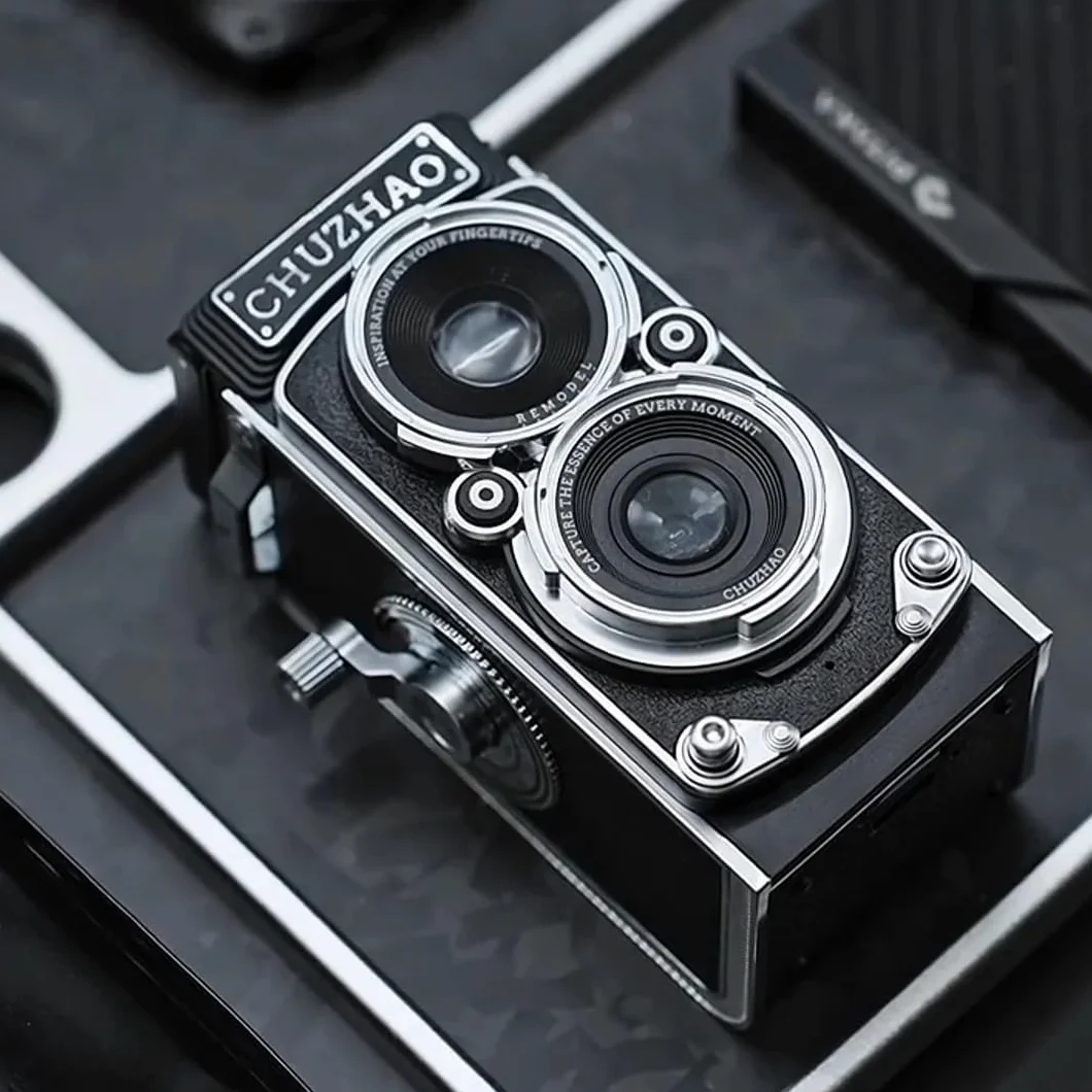 CHUZHAO - Mini fotocamera digitale TLR stile retrò con scheda da 16 GB, autofocus 12 MP 1080p FHD per vlogging, per principianti, adolescenti e adulti, videocamera tascabile portatile vintage
