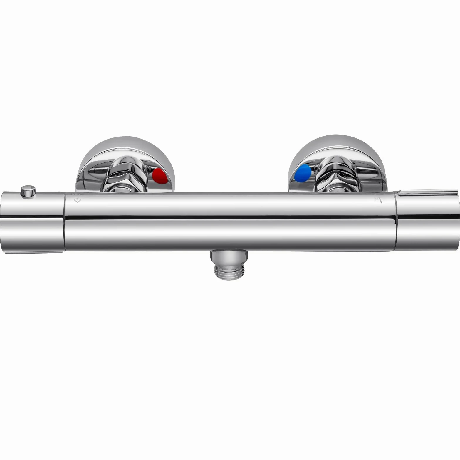 Auralum Miscelatore Doccia, Miscelatore Termostatico Doccia, Rubinetto Doccia da Muro con Controllo Costante Temperatura a 38℃, Miscelatore Doccia Esterno per Vasca da Bagno, con Deviatore Cromato