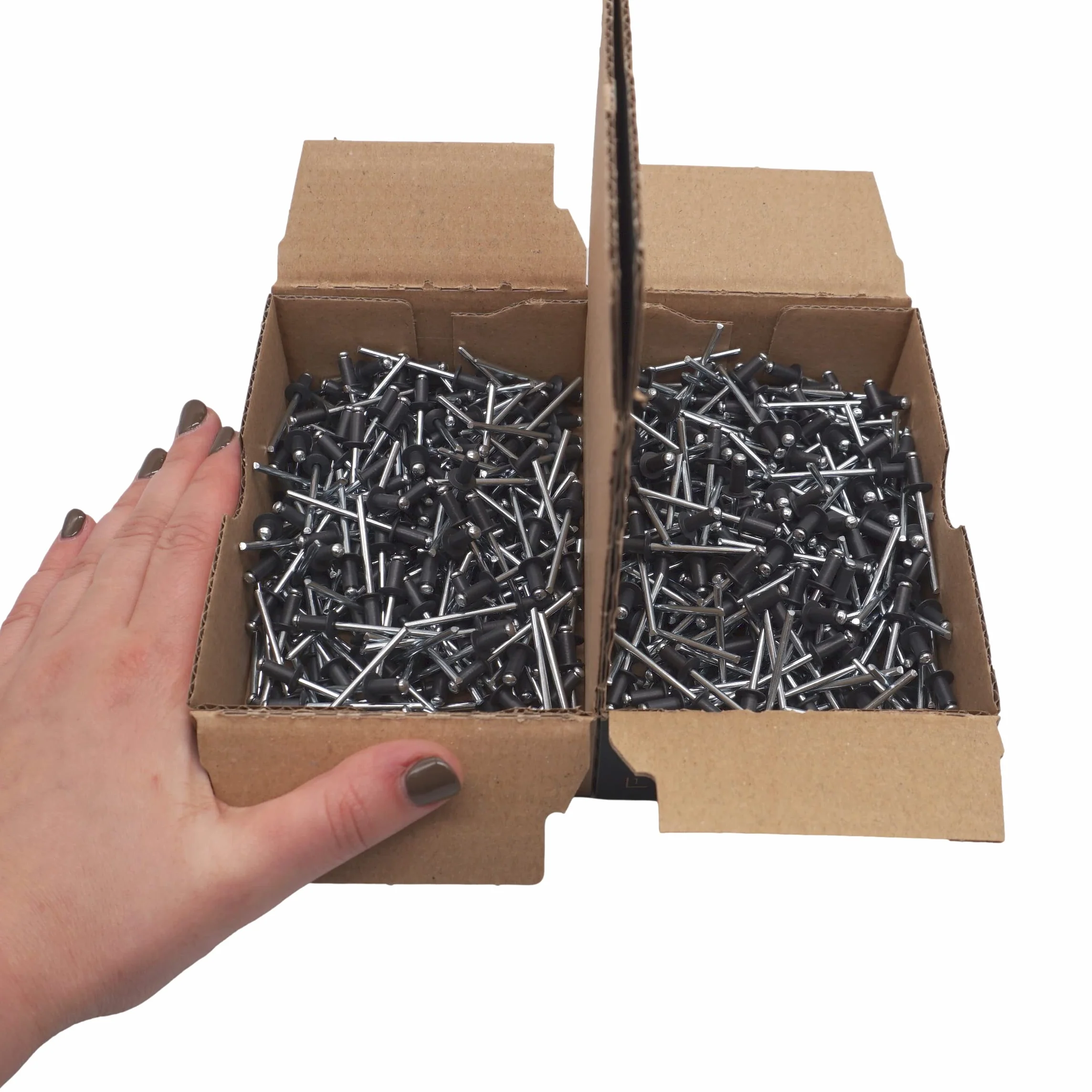 Rivetti ciechi verniciati 4,0 x 8 mm DIN 7337 testa sferica alluminio acciaio 500 pezzi Grigio Antracite RAL 7016
