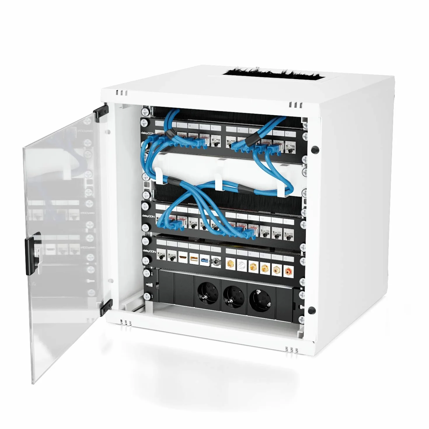 deleyCON 50x Set di Viti M6 per Armadi di Rete Rack 19" 10" Argento