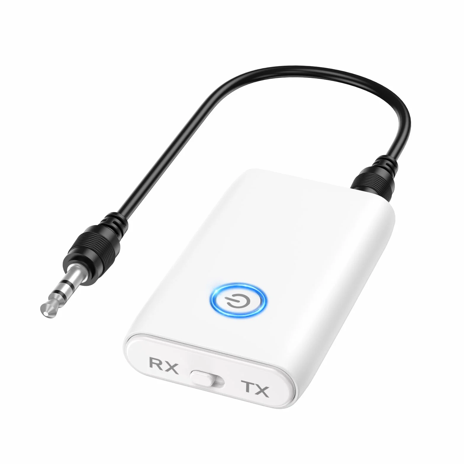 Ricevitore trasmettitore Bluetooth 5.3, adattatore audio wireless Bluetooth 2 in 1 da 3,5 mm con bassa latenza, riduzione del rumore, ricevitore audio plug and play per TV, PC, cuffie,