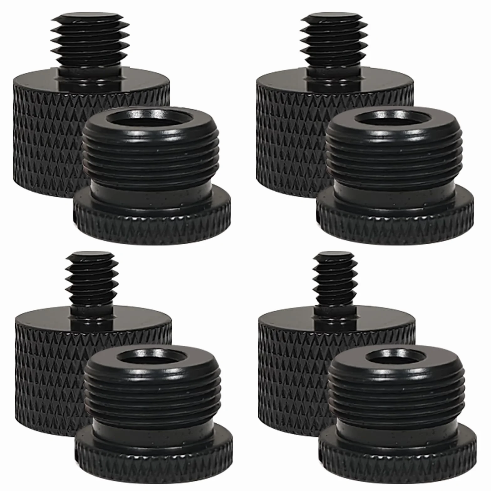 8 pezzi a 5/8to3/8, 3/8to5/8, 5/8to1/4, 1/4to5/8 femmina x filettatura maschio per supporto microfono a adattatore treppiede fotocamera