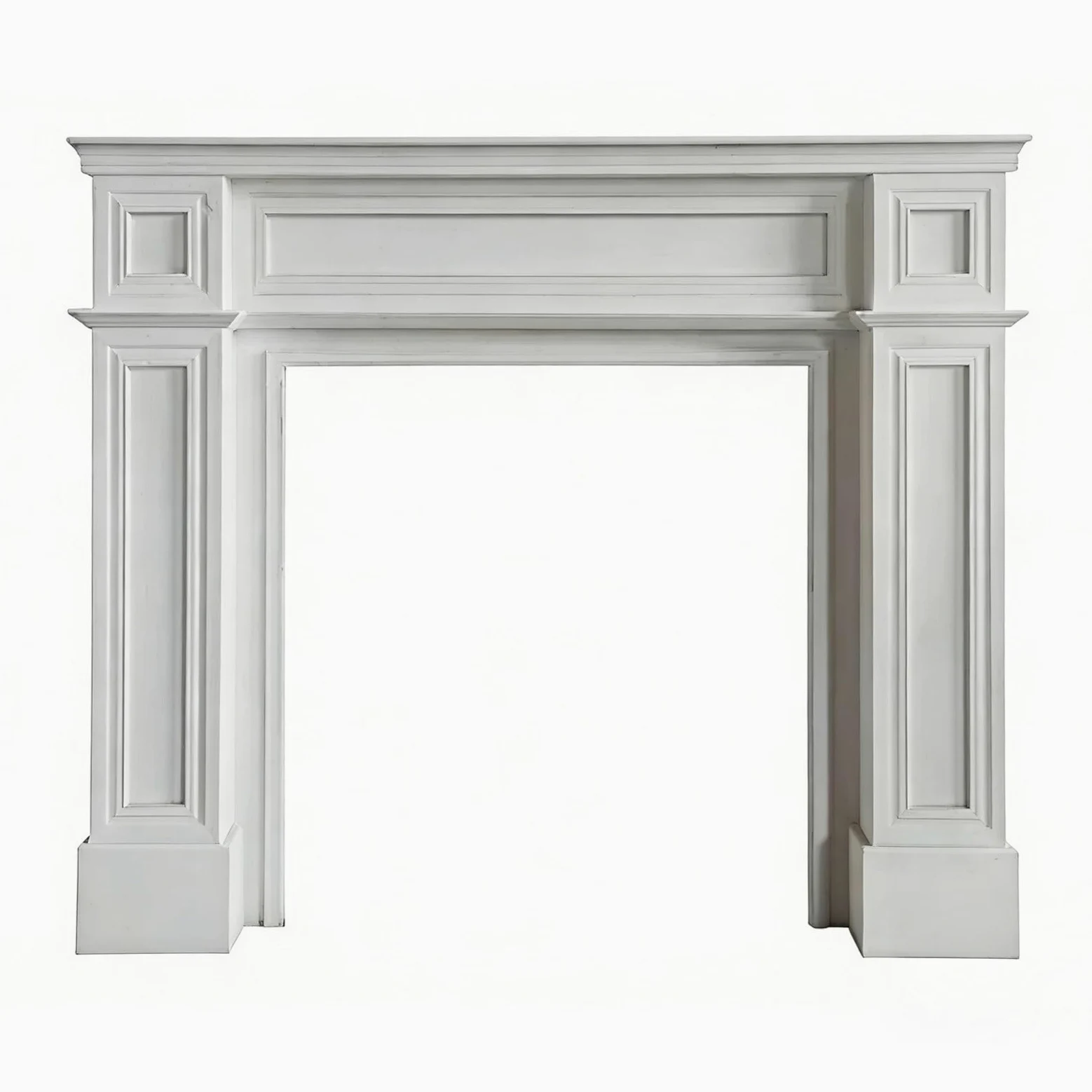 Al coperto Mensola decorativa con pannello rialzato for cornice del camino classico(Bianco,M)
