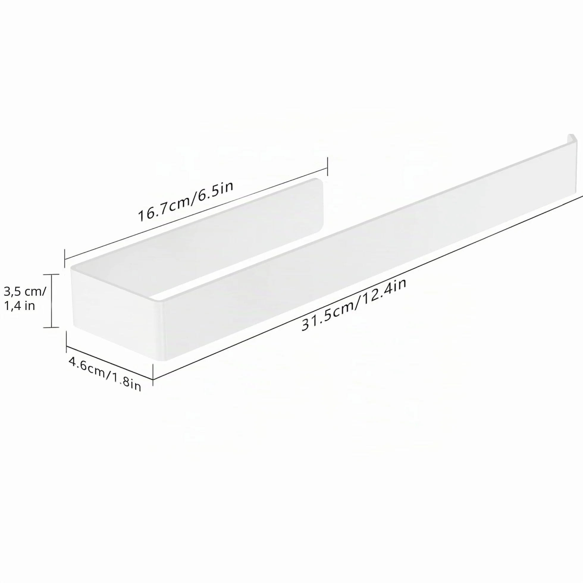 Portasciugamani senza foratura in alluminio, metallo, per bagno e cucina, bianco 32 cm