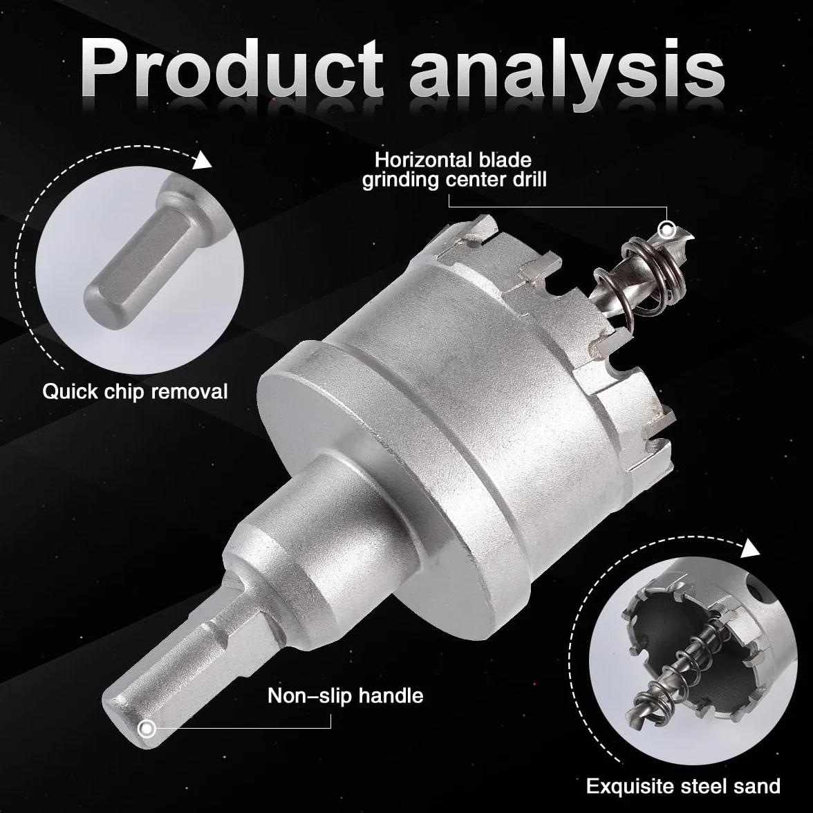 KATUR Fresa a tazza in metallo duro 45 mm per acciaio inossidabile metallo ferro lega rame legno