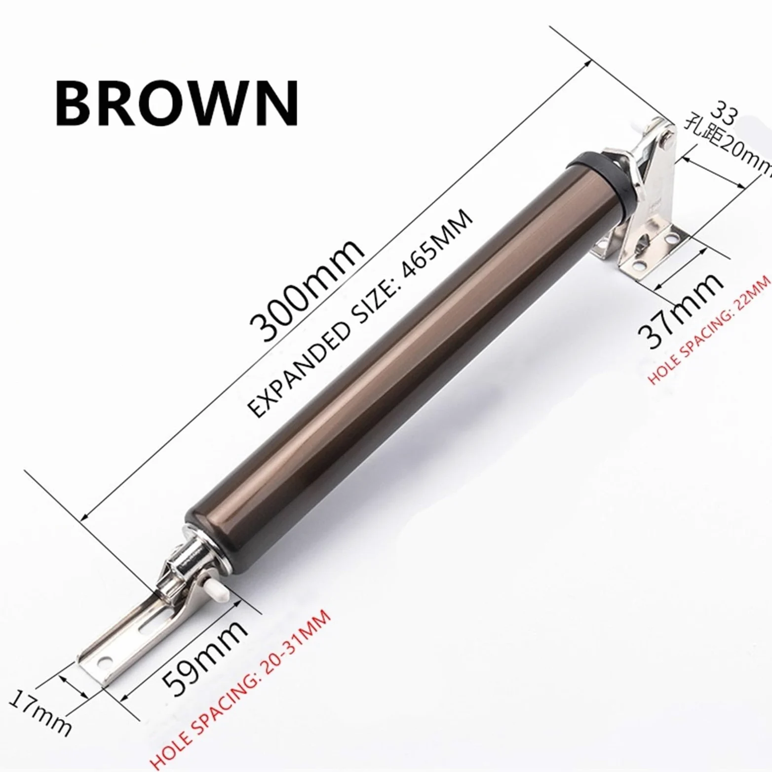 Chiudiporta Automatico Buffer Da 2 Pezzi 35KG Pneumatico Idraulico A Velocità Regolabile Posizionamento Più Vicino Hardware Staffa For Porta In Legno For Uso Domestico Per Porte(Brown)