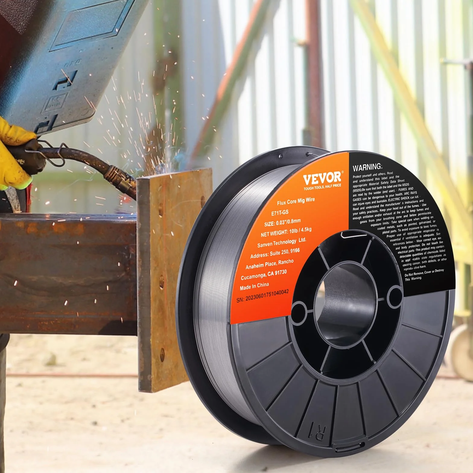 VEVOR Fil MIG Saldatura 0,8mm Bobina 4,5kg Acciaio Morbido 560 MPa