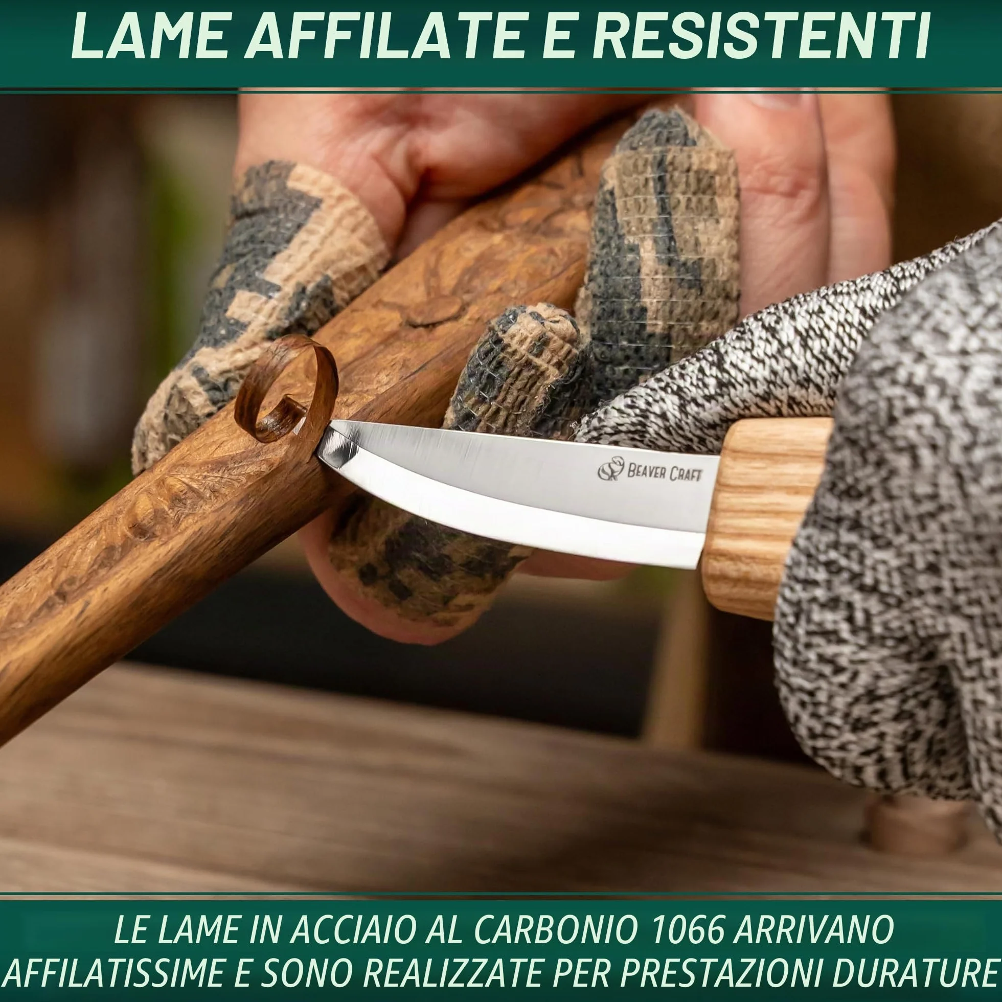 BeaverCraft S01 Set coltelli intaglio legno per cucchiai Kit fabbricazione cucchiai