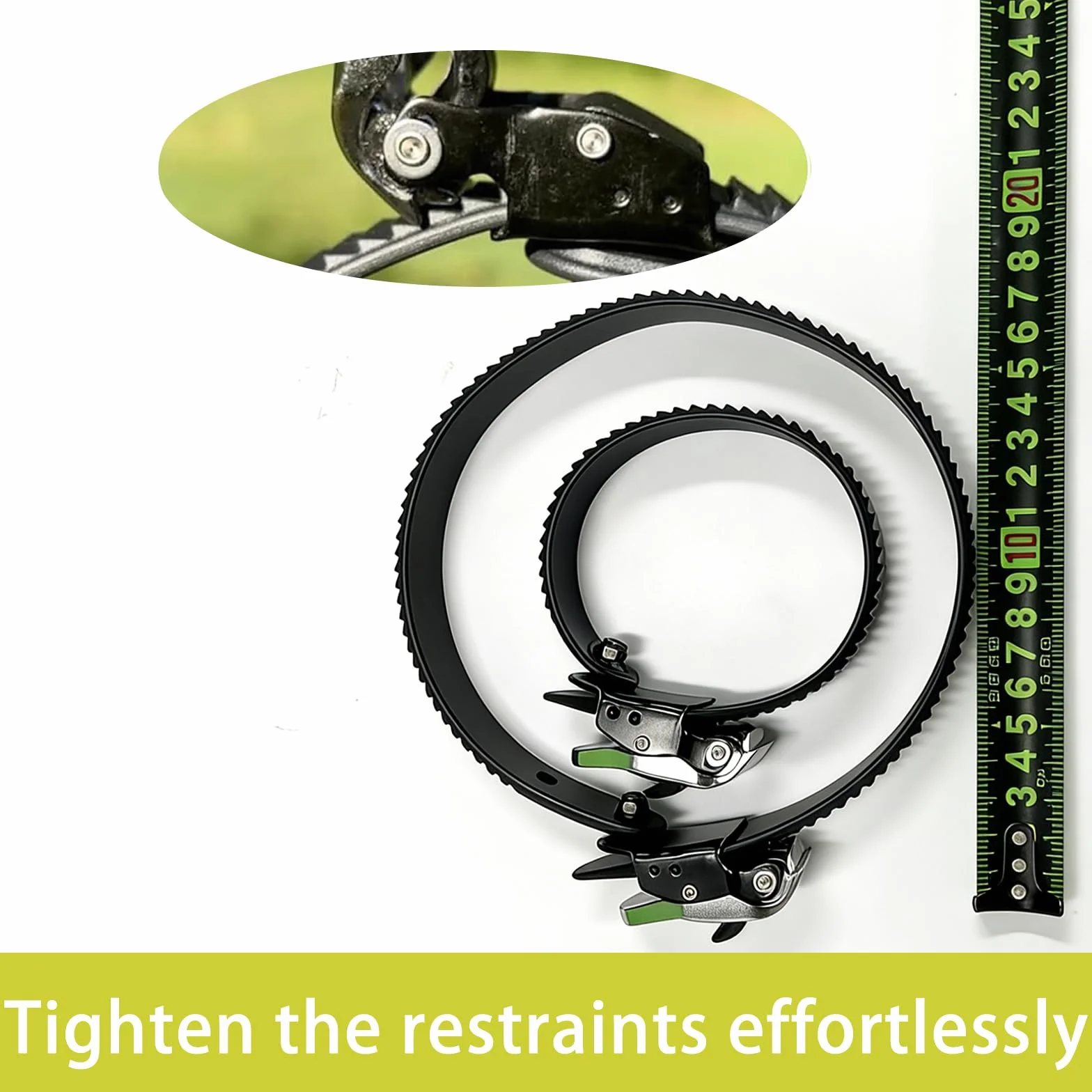 Heavy-Duty Stainless Steel Ratchet Zip Ties 12/20 Inch Reusable Grip Lock Straps 3pcs