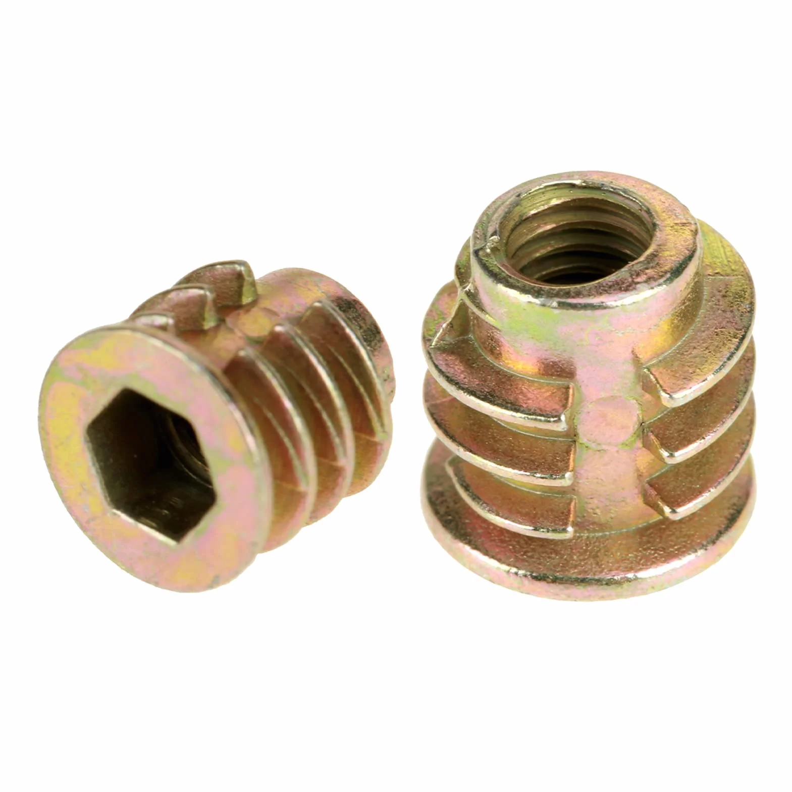 Boccole Filettate per Legno M4 x 8 mm Inserti Esagonali in Lega di Zinco 50 Pezzi