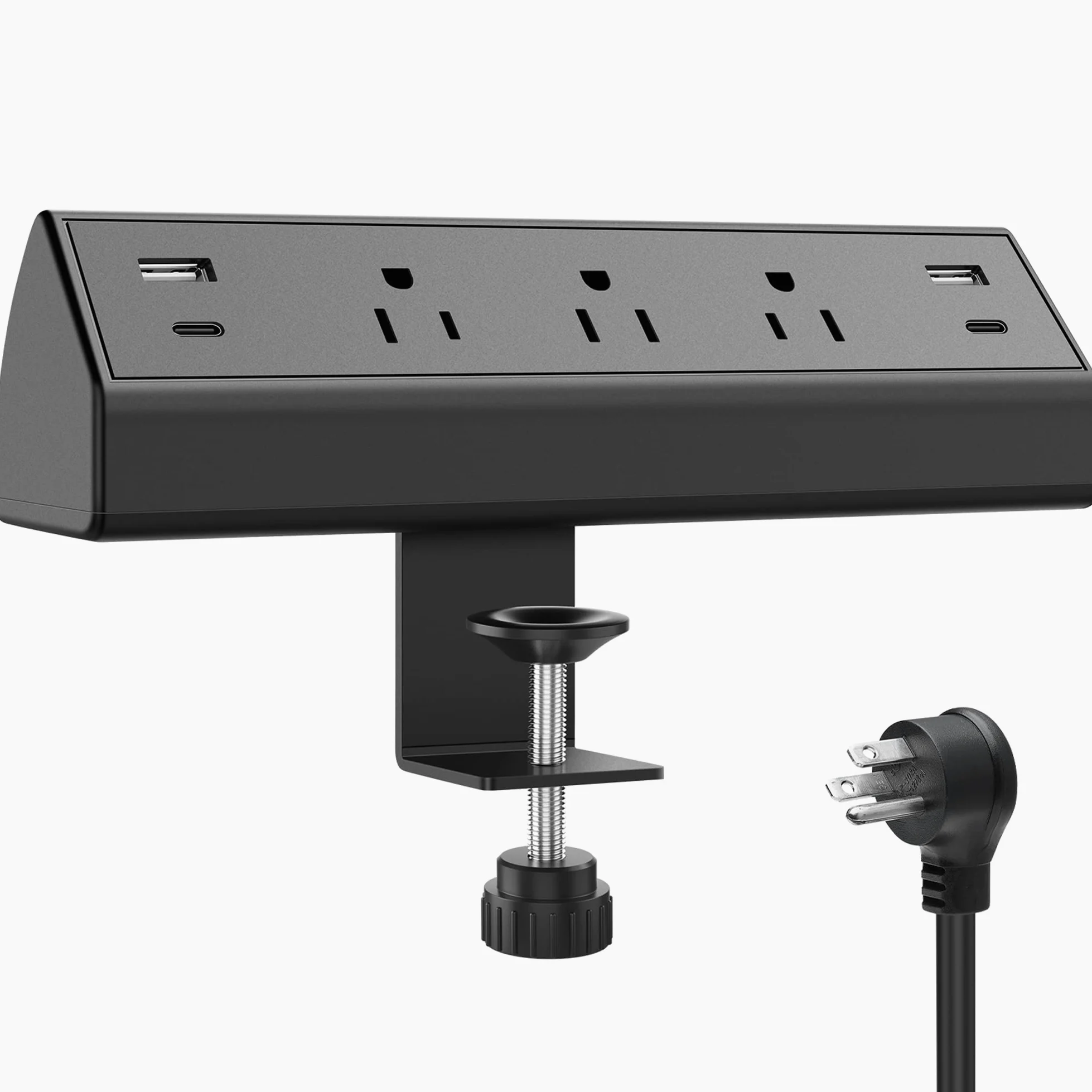 Presa multipla da scrivania, protezione da sovratensione per ufficio, stazione di ricarica rapida da 40 W, 2 porte USB C PD 20 W, 3 prese, presa piatta da 1,8 m per casa, ufficio, adatto