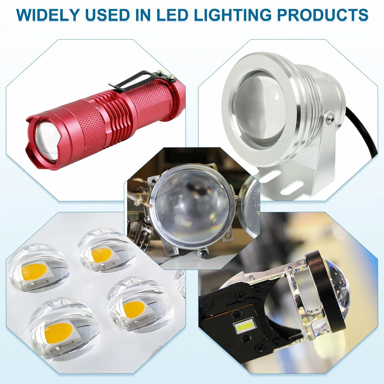PATIKIL Diametro 54mm Lente Convessa Piatta, 3 Pezzi Altezza 19mm Lente Ottica Convessa Acrilica LED con Bordo per Torcia Faro Auto Bicicletta Proiettore, Trasparente