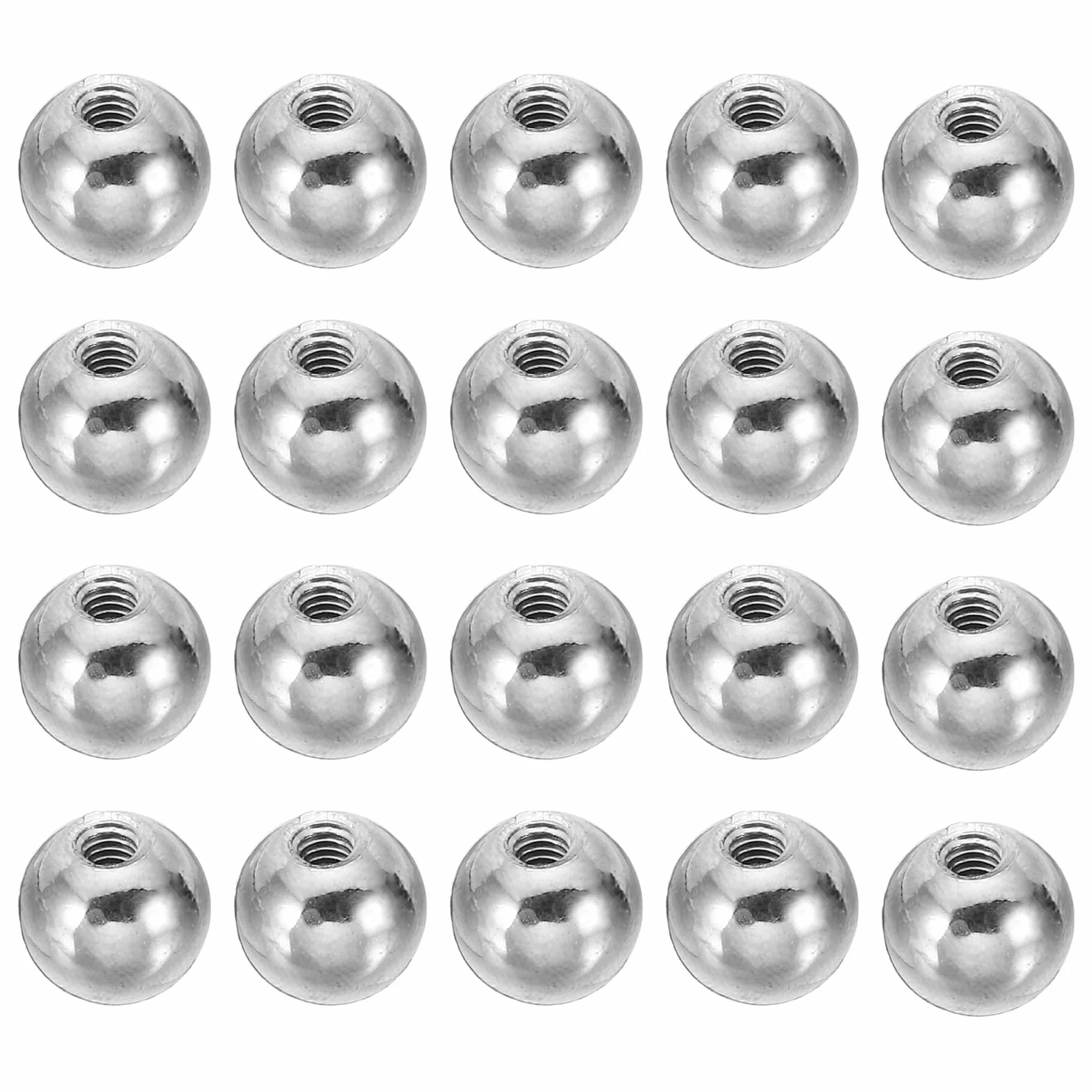 PATIKIL M4 x 12mm Dadi a Sfera Pomelli, Tappi a Sfera Perforazione Acciaio Maniglia Foro Cieco Decorazione Dado Argento
