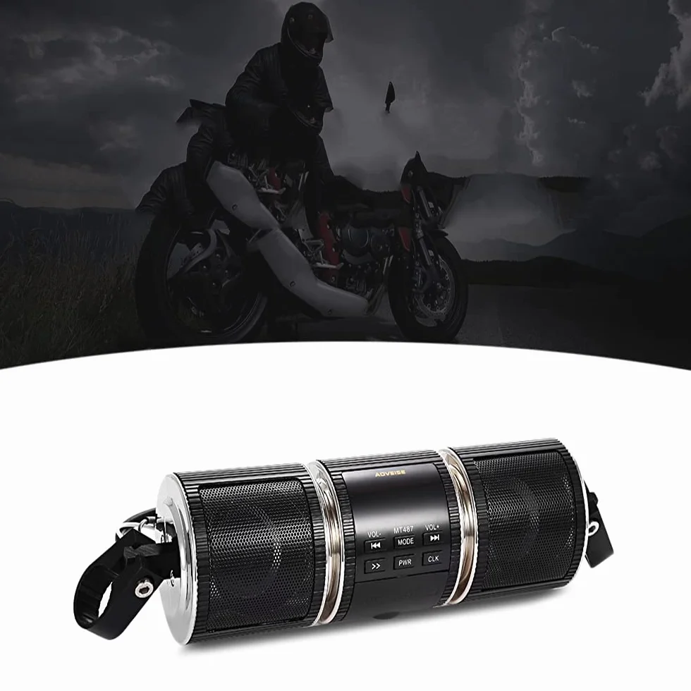 Baceyong Audio Bluetooth per moto, radio per bici FM Bluetooth impermeabile 12V con sistema audio stereo per mountain bike, moto d'acqua, radio telecomando, lettore MP3