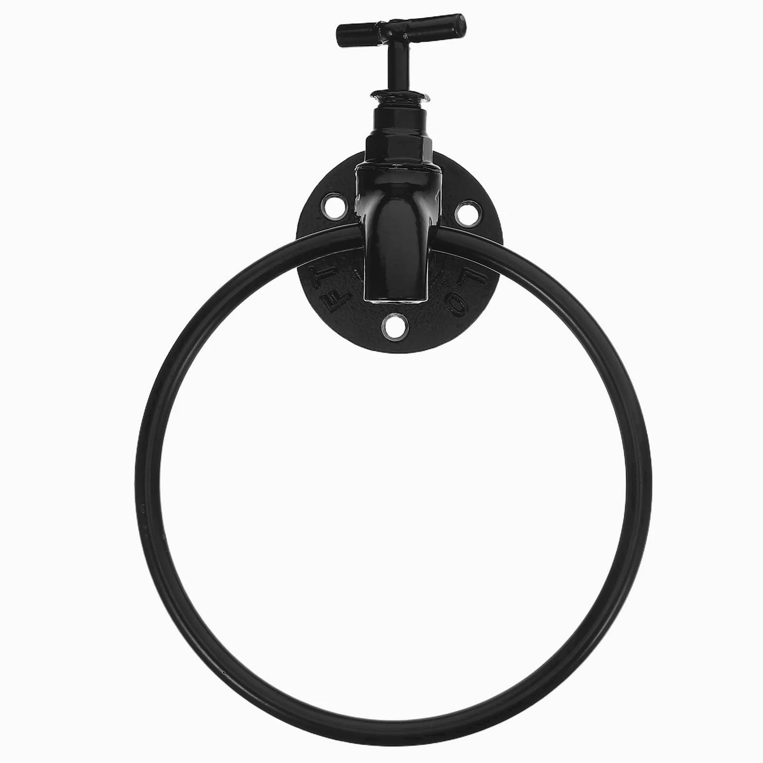 Alipis Portasciugamani a parete: portasciugamani rotondo - a parete - robusto per bagno, cucina, bagno, nero