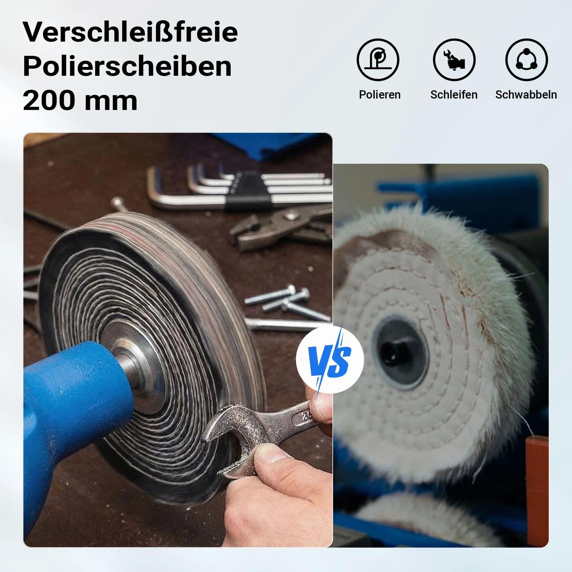Lucidatrice 750W 2 dischi Ø 200mm Smerigliatrice doppia