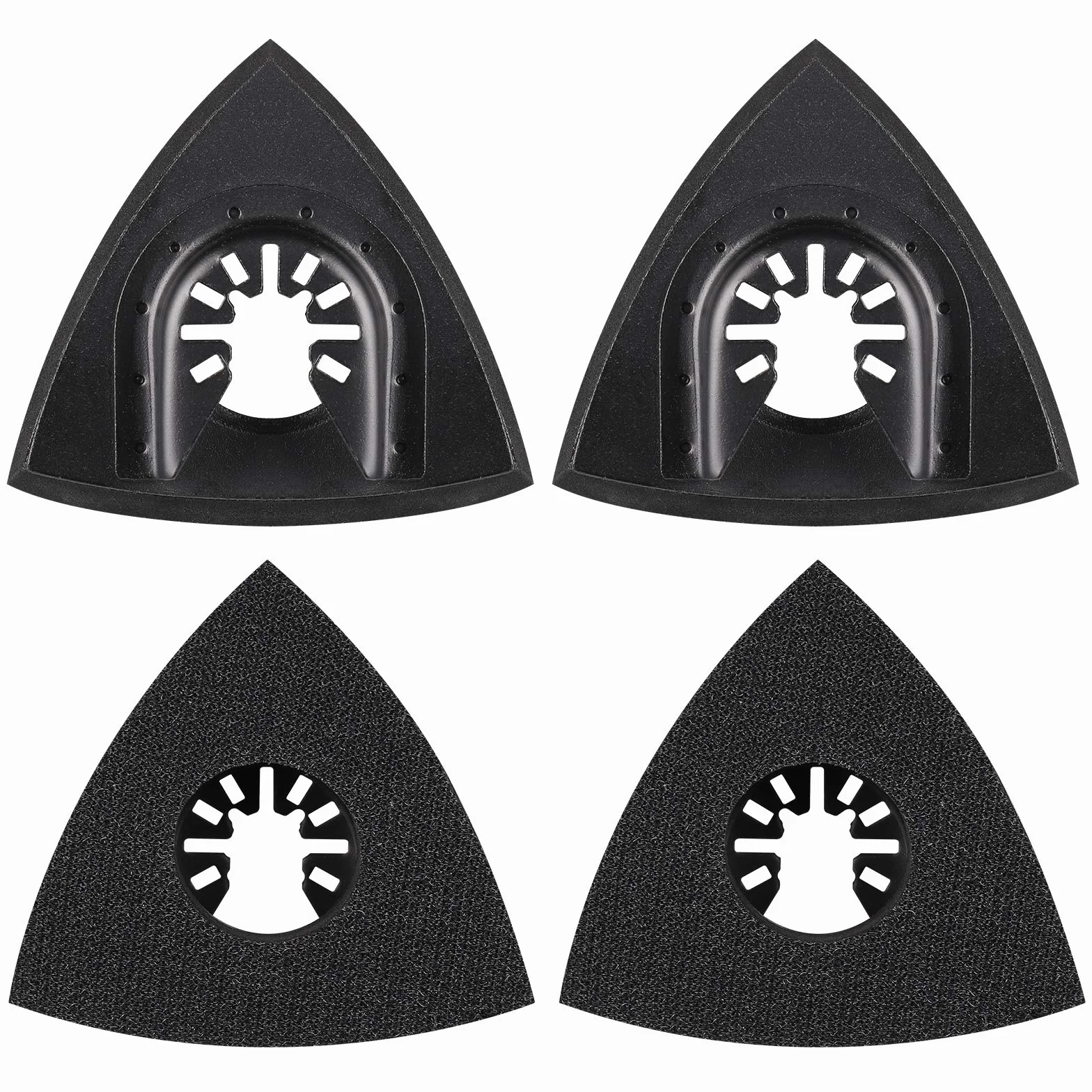 JIZZU Piastra di Levigatura Accessori, 4 Pezzi Piastra Strumenti di Levigatura 80mm, Piastra di Levigatura Utensile Multifunzione Utensili, per Legno, Metallo, Intonaco