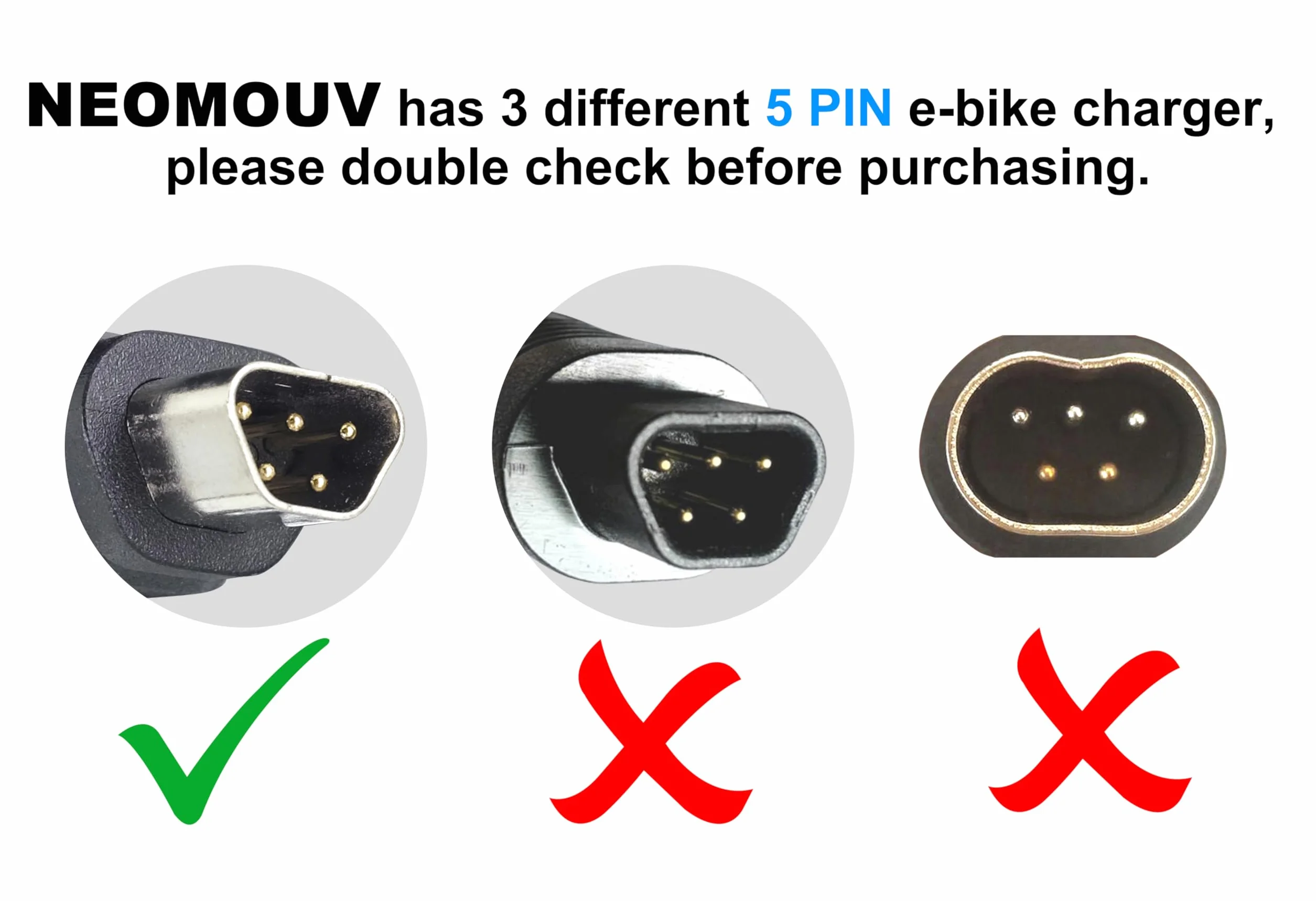 PowerSmart® Caricatore trapezoidale da 2 A, 5 pin, 42 V, compatibile con batterie al litio Joycube, Phylion 36 V