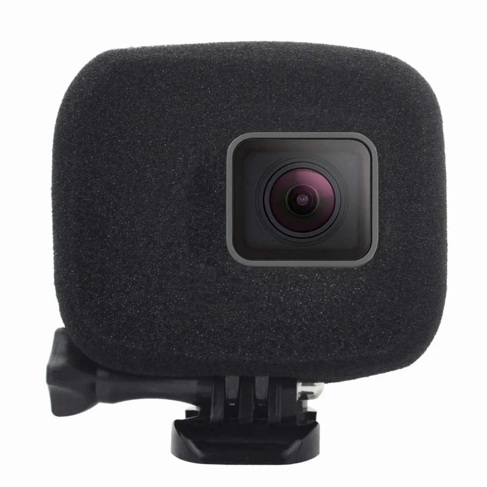 Komet WindSlayer - Custodia antivento in schiuma per parabrezza + pellicola protettiva in vetro (2 + 2 pezzi) compatibile con Hero 7, 6, 5 impermeabile fotocamera