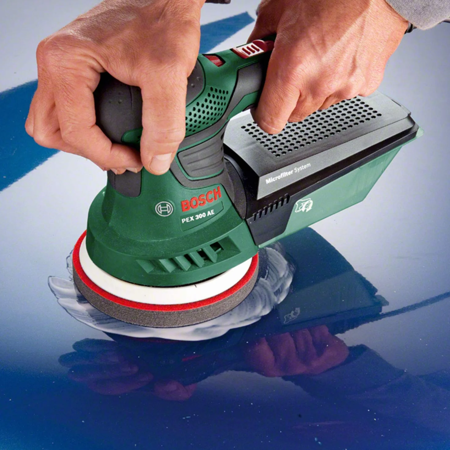 Bosch Home and Garden 06033A3000 Bosch Levigatrice Rotoorbitale Universal PEX 300 AE, 270 W, Verde
