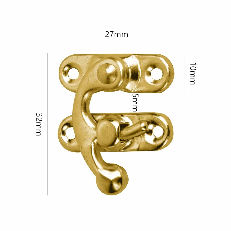 Antico Hasp Gancio a Scatto Bronzo 4 Pezzi per Scatola in Legno Portagioie