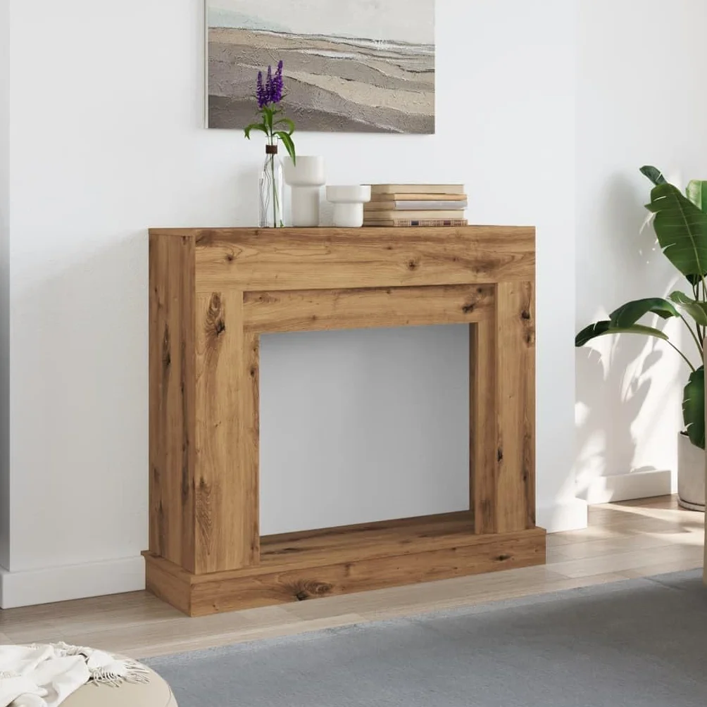 Gecheer Cornice per Camino, Design Funzionale con Ripiano, Compatibilità LED 100x30x87,5 cm Truciolato