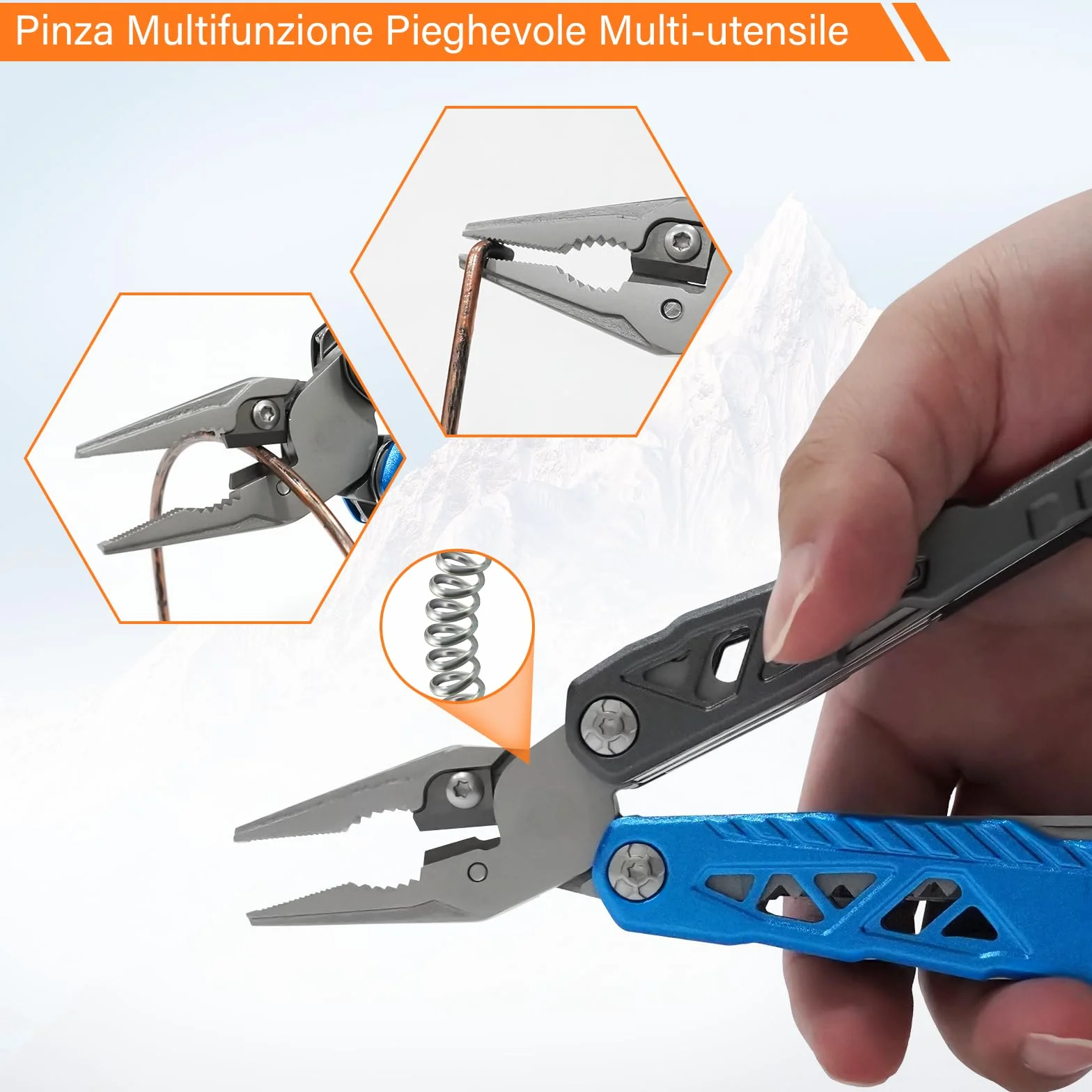 Pinza Multiuso, Coltello Multiuso in Acciaio Inossidabile, Pinza Multifunzione in Coltellino Svizzero con Apribottiglie, Cacciavite, Attrezzi EDC, Ideale per il Campeggio, Riparazioni