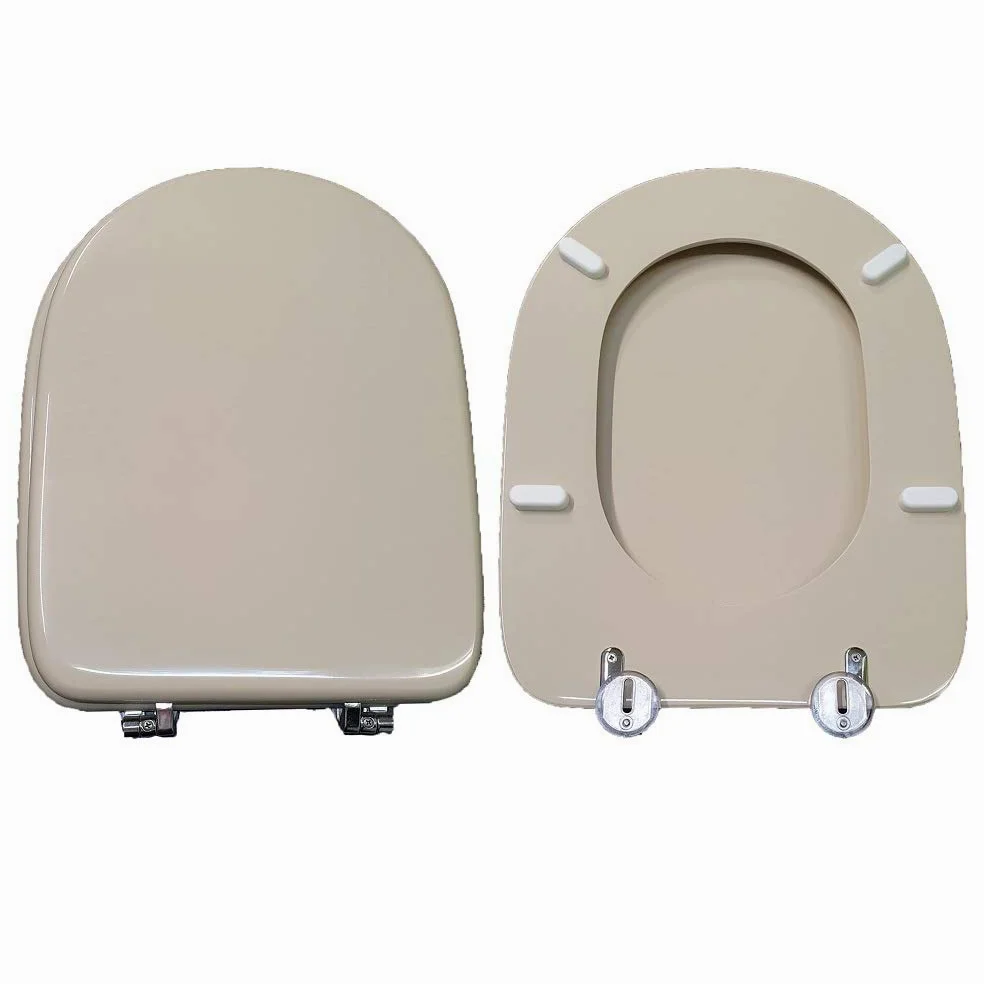 Copriwater Gemma Astra legno rivestito in resina poliestere Champagne