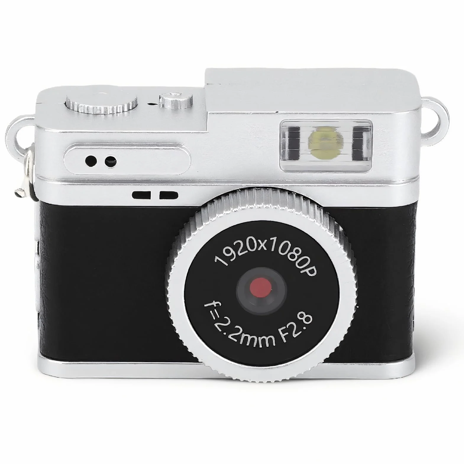 Topiky Mini Fotocamera del Portachiavi, Fotocamera Selfie Compatta 1080p, Schermo da 0,96 Pollici di Video Portatile per Videocamera Vintage Type C Condivisione Istantanea, per la (BLACK)