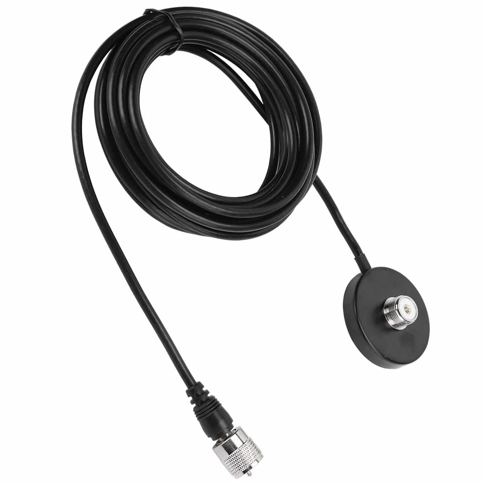 Queen.Y Base Magnetica per Antenna Radio Mobile, Supporto Resistente UHF con PL-259 a SO-239, 5M Cavo per Radio