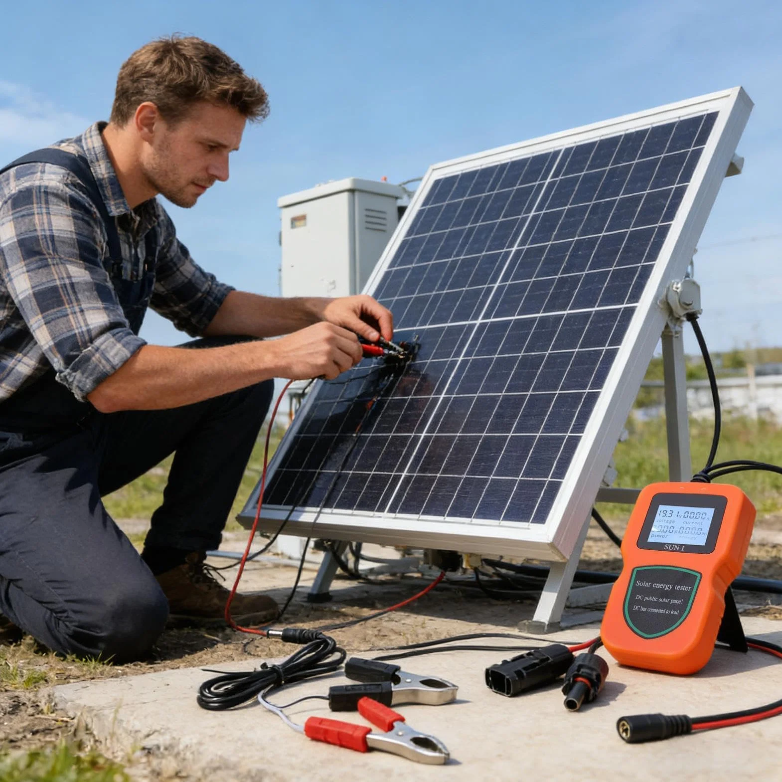 Misuratore Pannello Solare Portatile Senza Batteria | Misuratore di per Pannelli Per Esterno Casa Appartamento Automobile Furgone Camper Barca Viaggio Monitoraggio Test