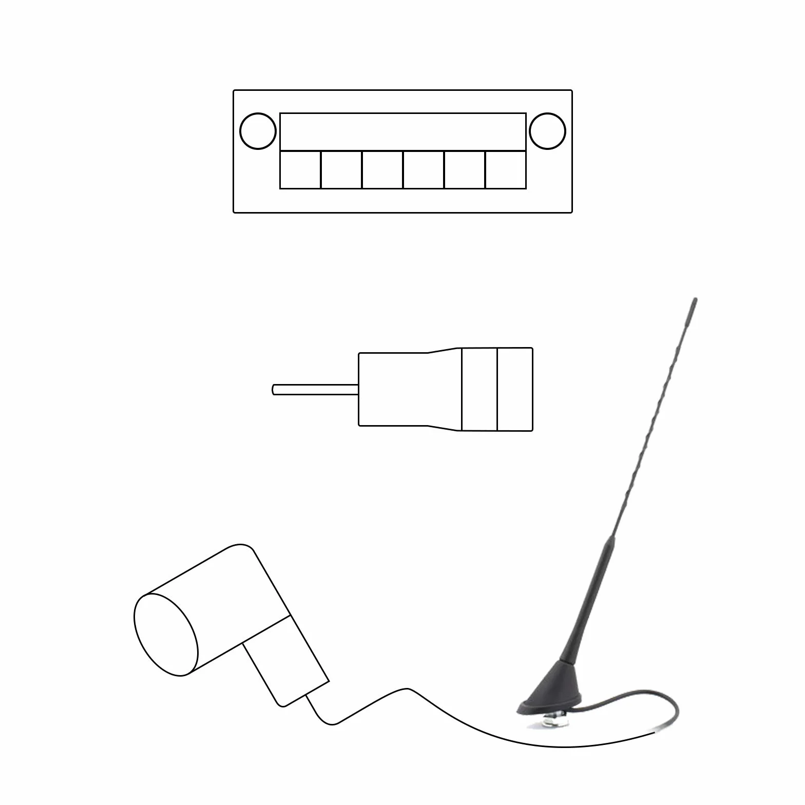 OTOTEC Connettore convertitore antenna auto DIN maschio a ISO femmina, adattatore universale per antenna radio FM, confezione da 10