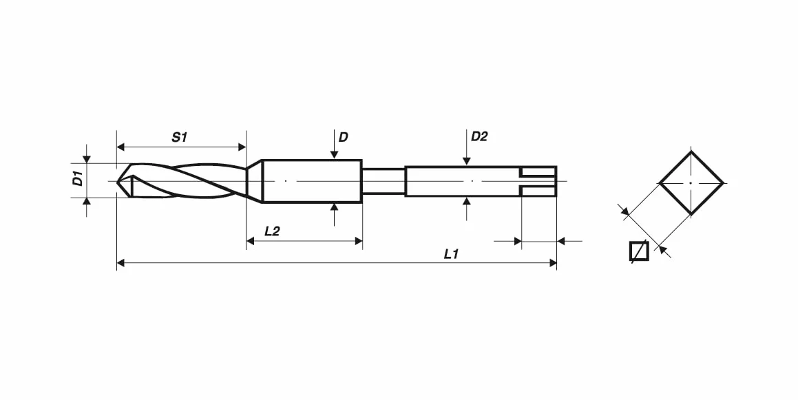 Volkel Set combinato maschi acciaio HSS azionamento esagonale 0,6 cm 10 mm