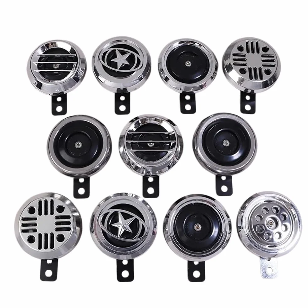 Amplificatore Altoparlanti Altoparlante Universale Da Bacino 12V/48V/60V - Anello Cromato Con Cover Protettiva Per Tricicli, Motociclette
