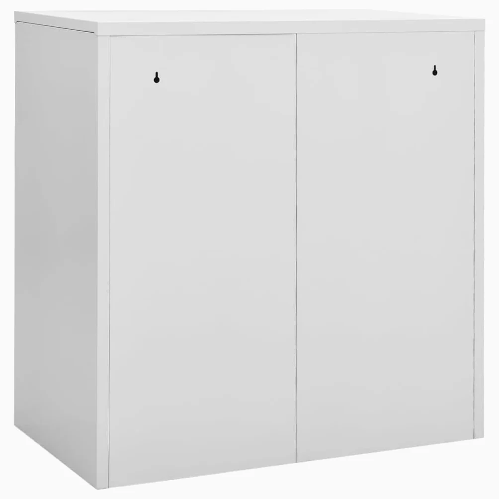 Armadietti 2 pezzi, grigio chiaro, in acciaio, 90 x 45 x 92,5 cm, con serratura, 4 scomparti, per ufficio, garage, cantina, ripostiglio, spazio e ordine