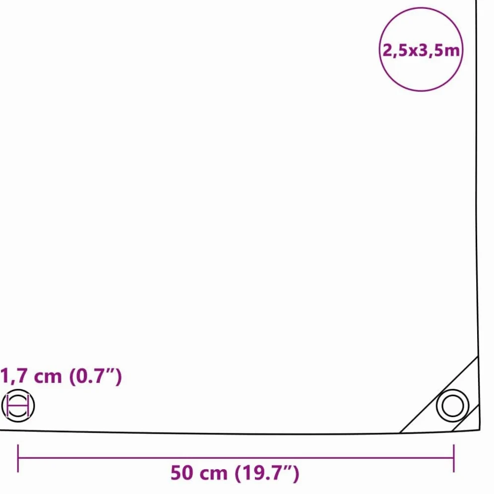 Telone di copertura, 650 g/m², in tela con rivestimento in PVC, 2,5 x 3,5 m, blu, impermeabile, antistrappo, resistente alle intemperie, per mobili da giardino, rimorchi, auto, barca