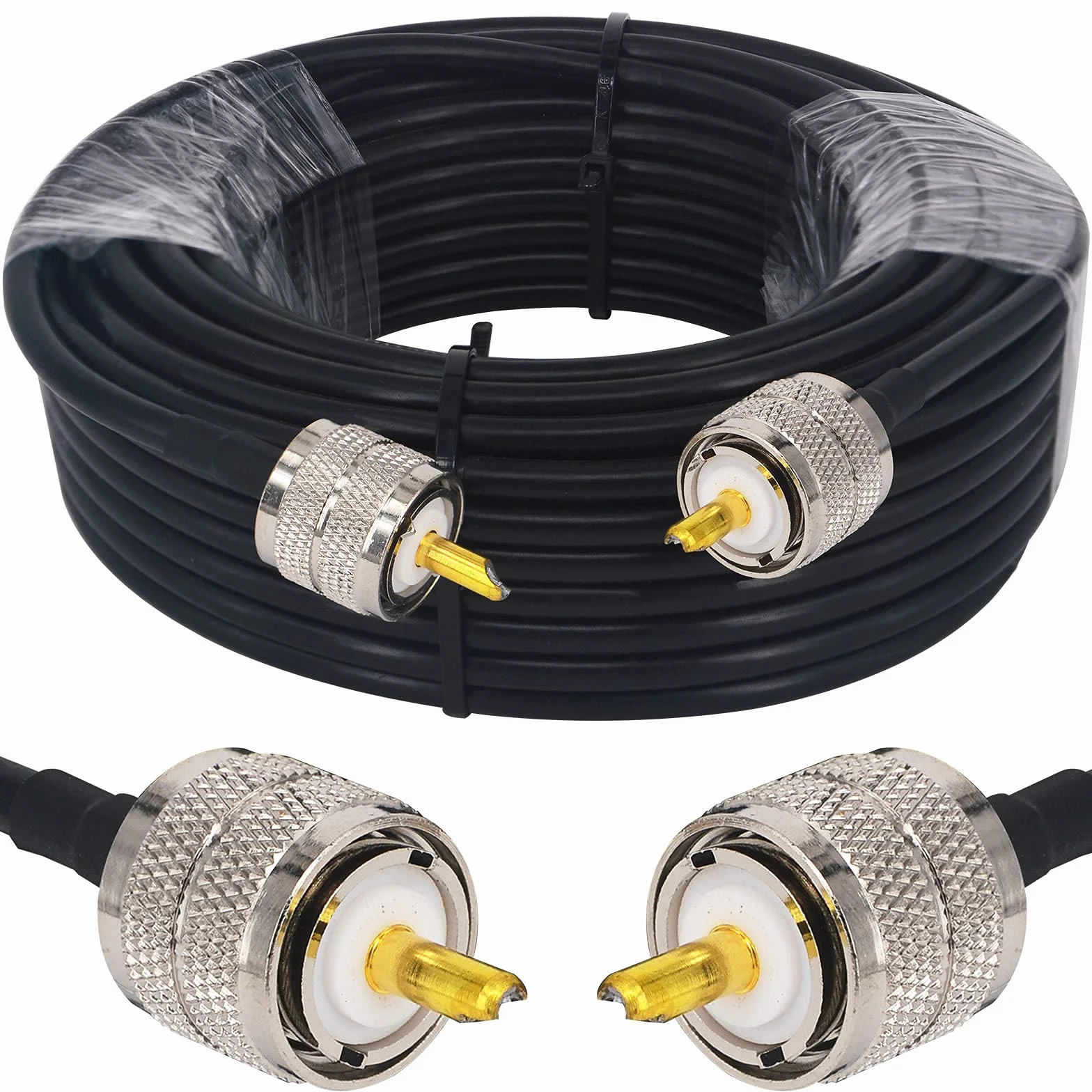 Cavo Antenna CB 15M/49,2ft UHF PL259 SO239 Maschio a Maschio Bassa Perdita RG58 VHF Marine Cavo Coassiale per HAM Radio, Antenna Analyzer, Dummy Load, SWR Meter, Broadcast