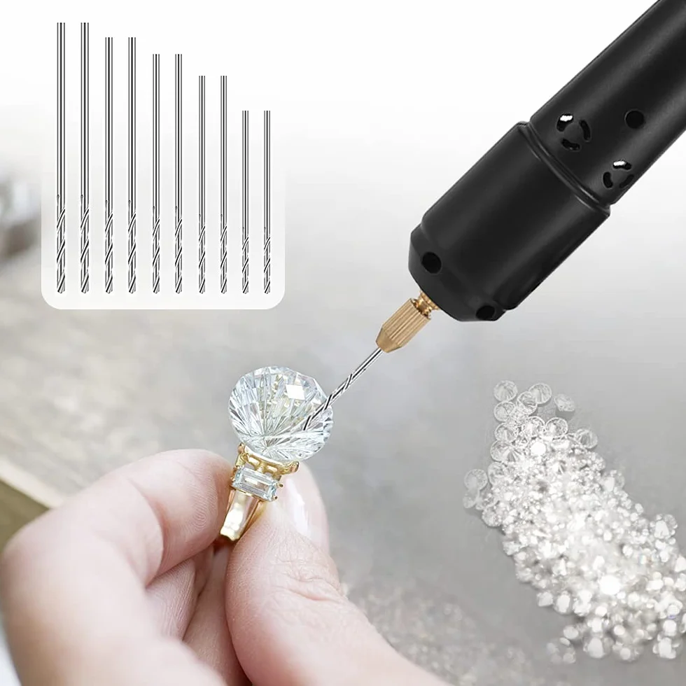 Set di Macchina per Perforazione Elettrica con Mini-Drill a Matita 10 Punti di Trapani