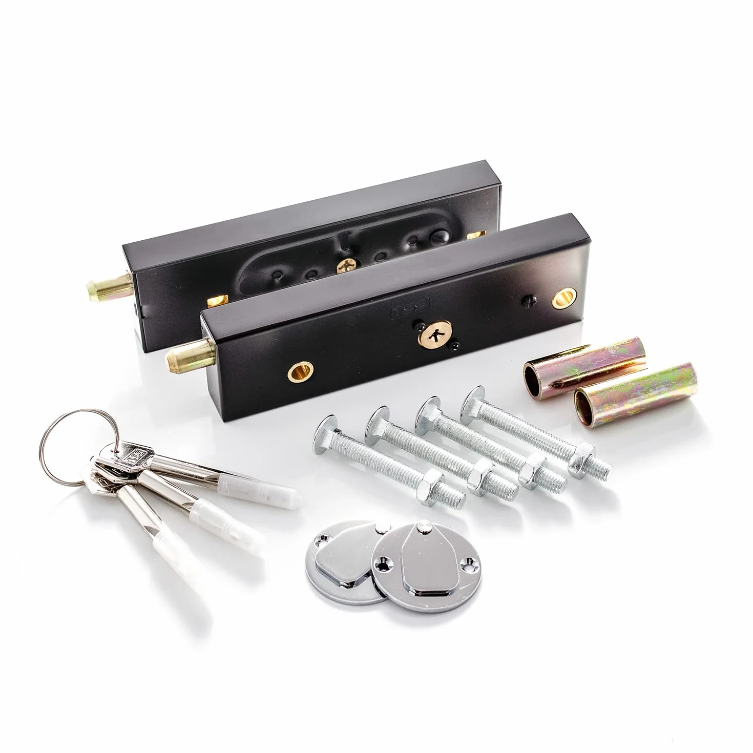 Coppia di serrature per porte da garage con 3 chiavi, bulloni di sicurezza robusti per porte in legno o metallo