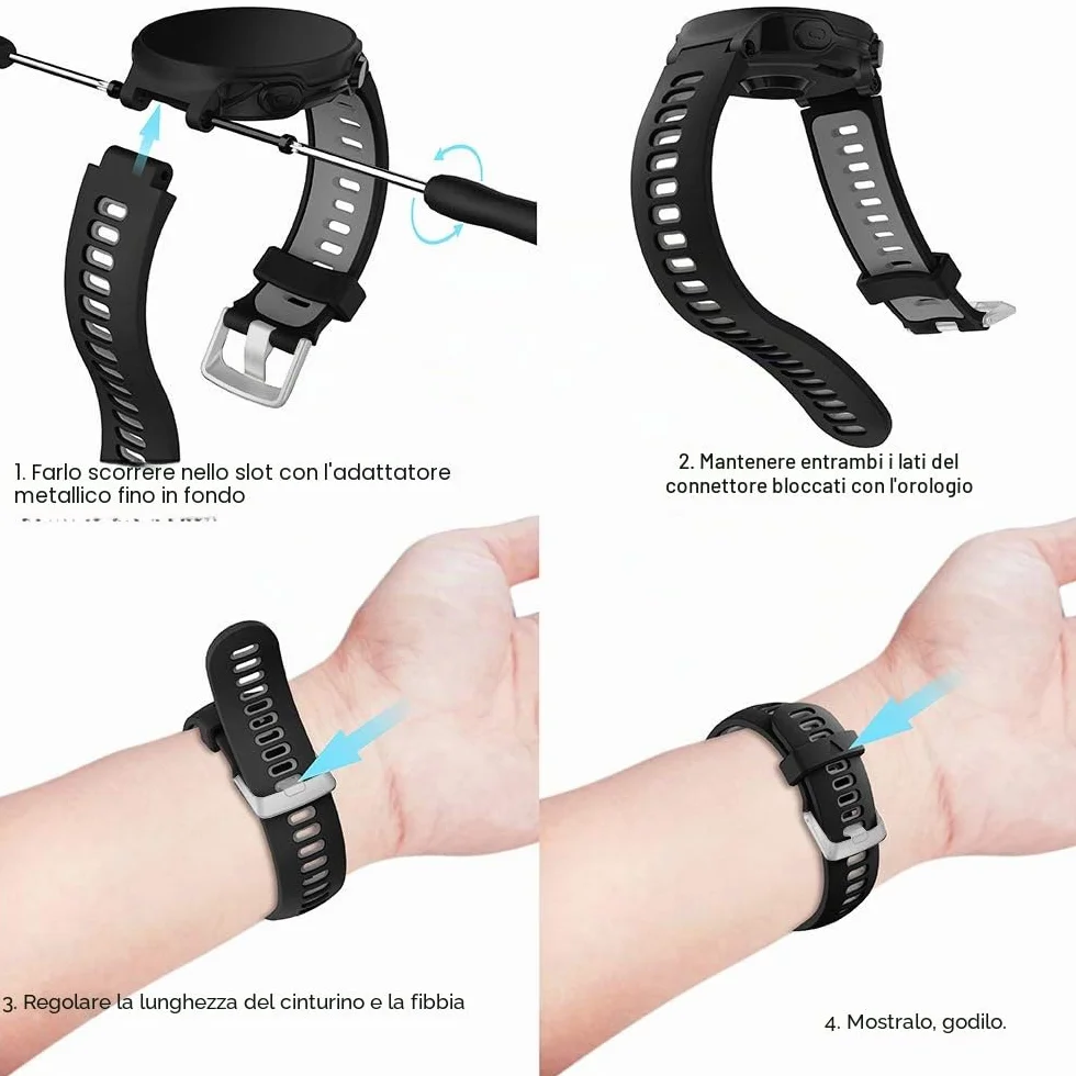 Cinturino Forerunner 735XT, Cinturini di Ricambio per polso Silicone con Sgancio Rapido per Forerunner 735XT 235 235Lite 230 220 620 630