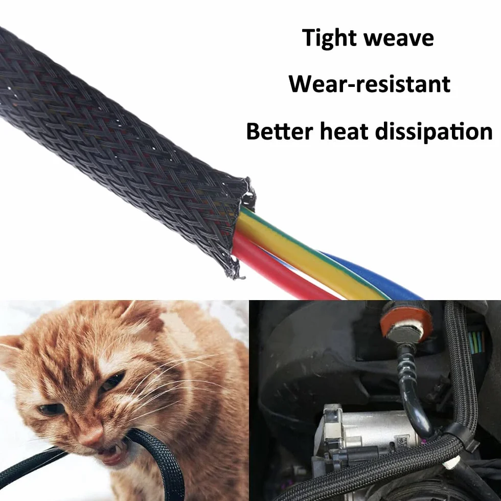 ETOPARS 4mm Filo per Guaina Intrecciata PET Guaina Cavi Espandibile Gestione Cavo Ordinato Protezione Manicotto 10 Metri